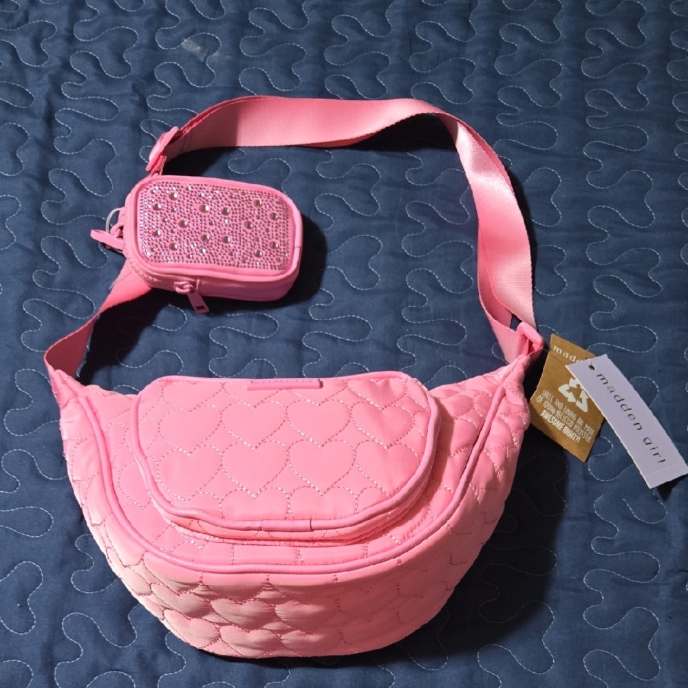 Madden Girl Pink Crossbody Bag Plush Design